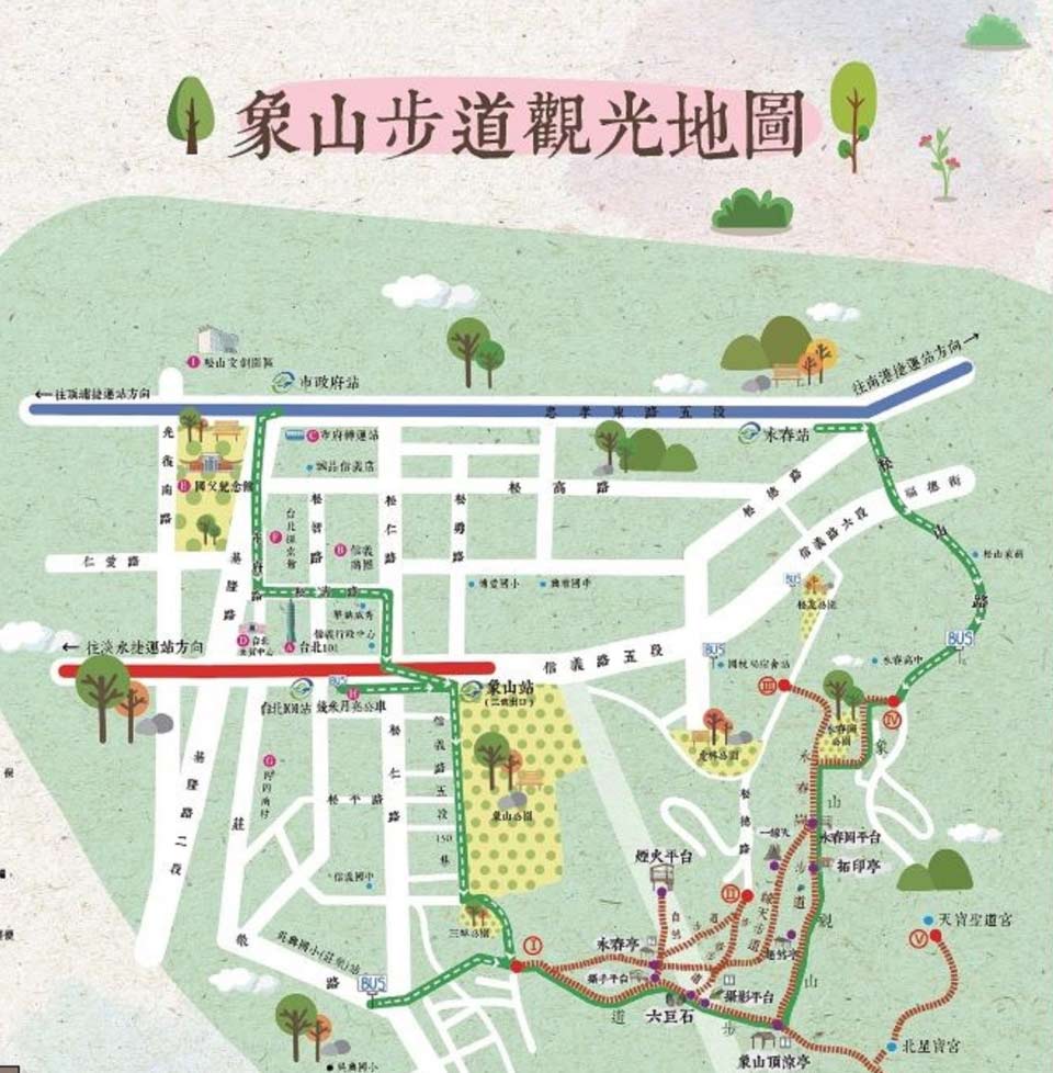 象山步道地圖取自臺北市政府工務局大地工程處