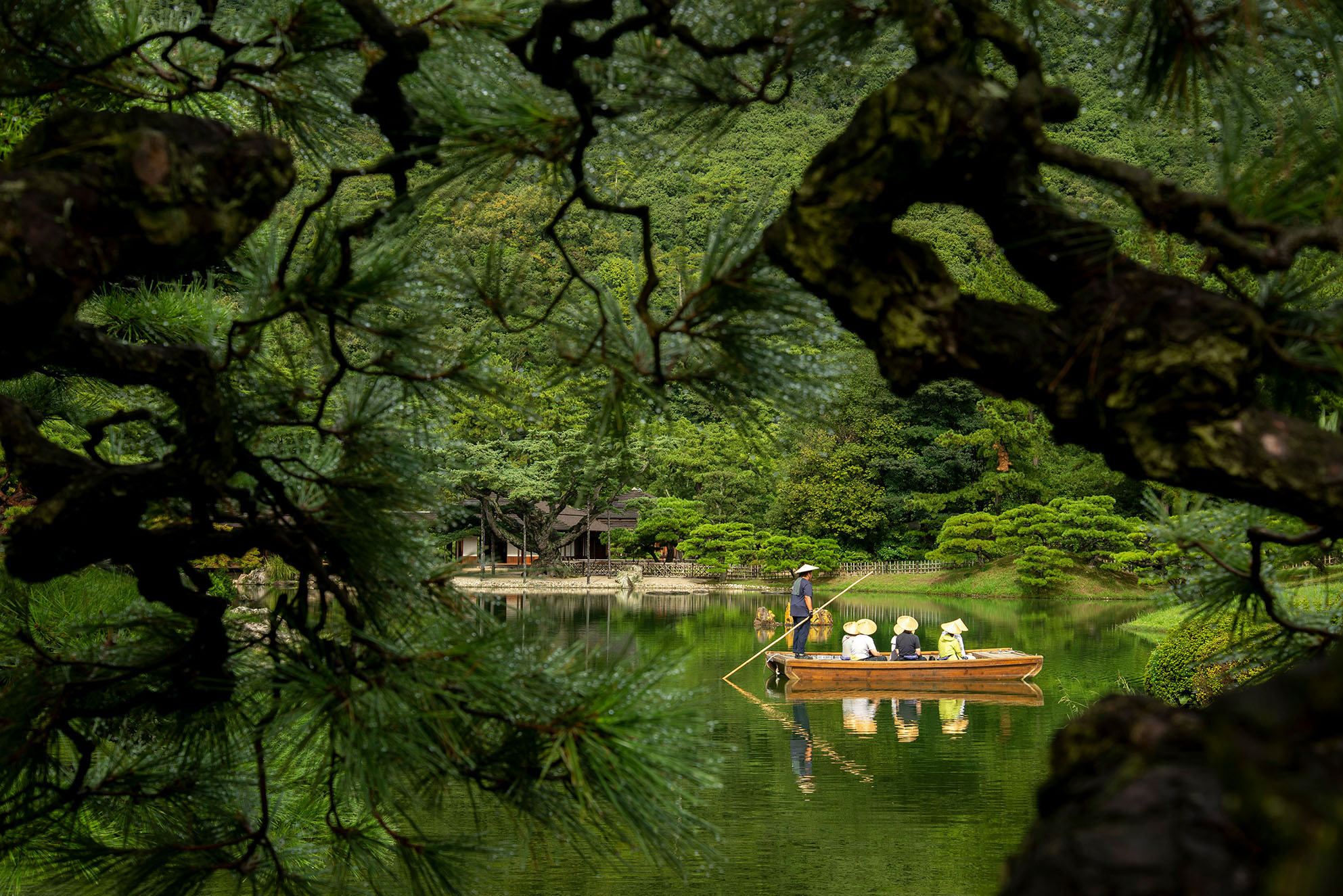 高松栗林公園的景觀